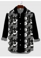 Plaid Series Mid-Century Black Check Printing Men's Long Sleeve Shirt