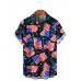 Flag Print Casual Short Sleeve Shirt