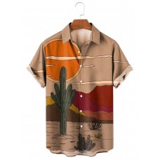 Desert Sunset Print Lapel Shirt 18672382X