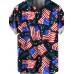 Flag Print Casual Short Sleeve Shirt