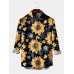 Men's Sunflower Hawaiian Resort Style Long Sleeve Shirt